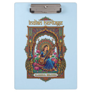 Carpeta De Pinza Legado Indio: Músico Clásico Arte Veena