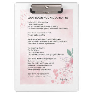 Carpeta De Pinza Lenta Hacia Abajo Que Estás Haciendo Bien - Poema