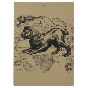 Carpeta De Pinza Leo Constellation Map Hevelius 1690 en Taupe