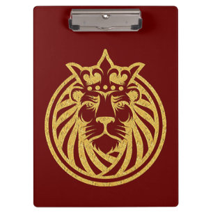 Carpeta De Pinza León con Corona - Estilo Oro 4
