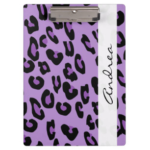 Carpeta De Pinza Leopard Print, Spots, Purple Leopard, tu nombre