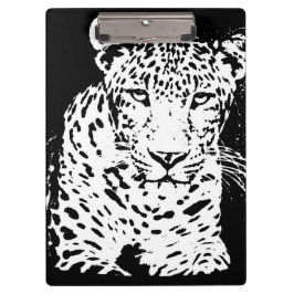 Carpeta De Pinza Leopardo blanco y negro