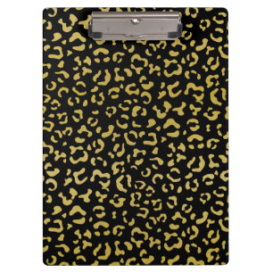 Carpeta De Pinza Leopardo de oro, Purpurina de oro, patrón de leopa