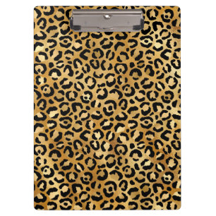 Carpeta De Pinza Leopardo dorado