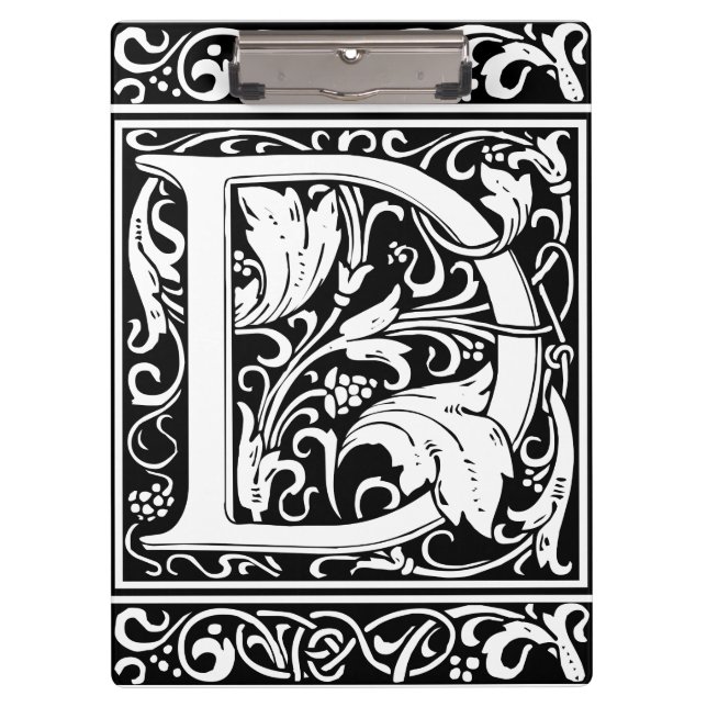 Carpeta De Pinza Letra D Monograma medieval Art Nouveau (Anverso)