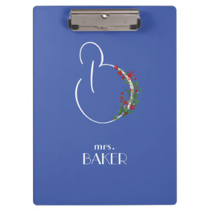 Carpeta De Pinza Letra de flor de acuarela rusa B