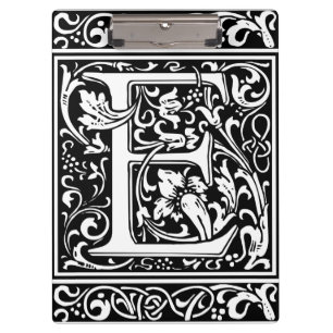 Carpeta De Pinza Letra E Monograma Medieval Art Nouveau