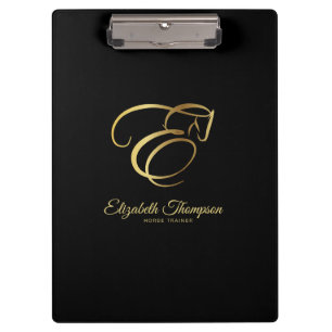 Carpeta De Pinza Letra monograma E caballo