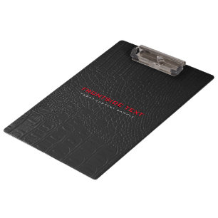 Carpeta De Pinza Letras rojas de textura de cuero de cocodrilo