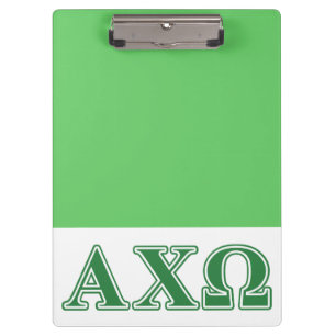 Carpeta De Pinza Letras verdes Alphi Chi Omega