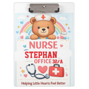 Carpeta De Pinza Letrero de oso enfermera personalizado, Esc