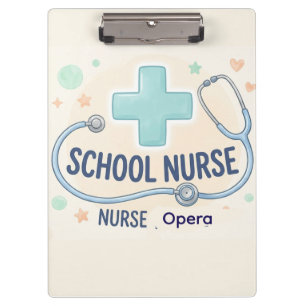 Carpeta De Pinza Letrero Personalizado de Enfermera Escolar Vintage