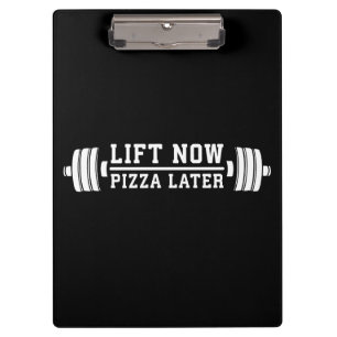 Carpeta De Pinza Levántate Ahora, Pizza Después, Barbell - Gracioso