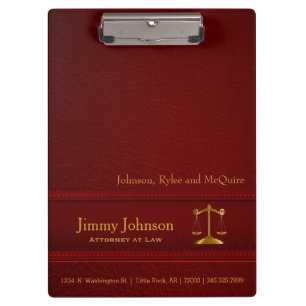 Carpeta De Pinza Ley   Escala de justicia   Abogado - Rojo