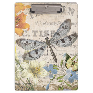 Carpeta De Pinza libélula francesa vintage moderna