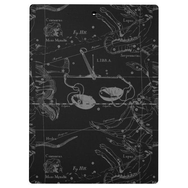 Carpeta De Pinza Libra Constellation Hevelius alrededor de 1690 (Reverso)