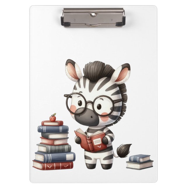 Carpeta De Pinza Libros de lectura de cebra. (Anverso)