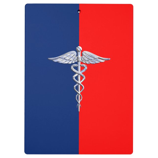 Carpeta De Pinza Liga de Símbolo Médico Caducto de Estilo Cromado (Reverso)