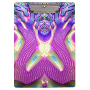 Carpeta De Pinza LILA ~ BIZARRE 3D! ~ original azul amarillo rosado