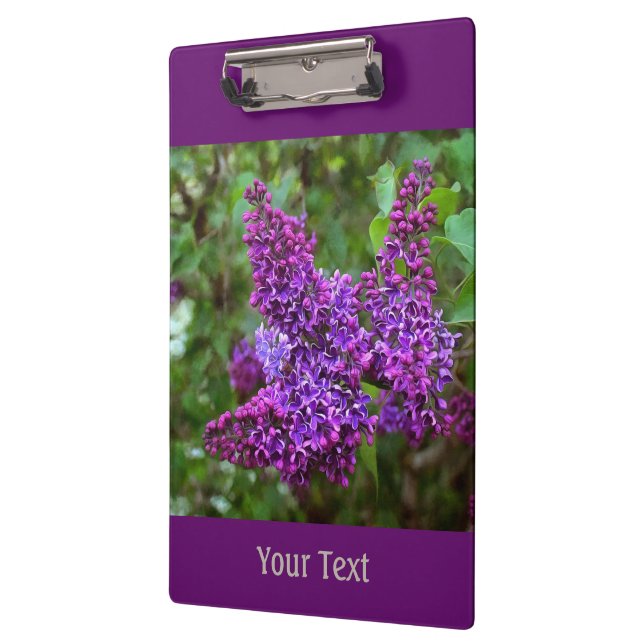 Carpeta De Pinza Lilacos morados en un día de primavera personaliza (Izquierda)
