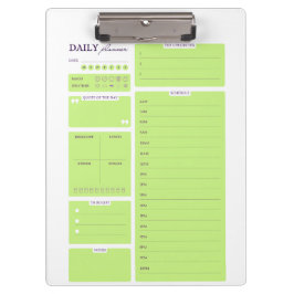 Carpeta De Pinza Lime Green Minimalist Daily Planner Template