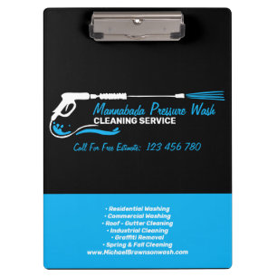 Carpeta De Pinza Limpieza con agua a presión azul negro Spray