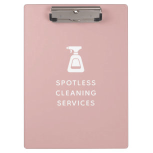 Carpeta De Pinza Limpieza Empresa Spray Botella Dusty Rosa