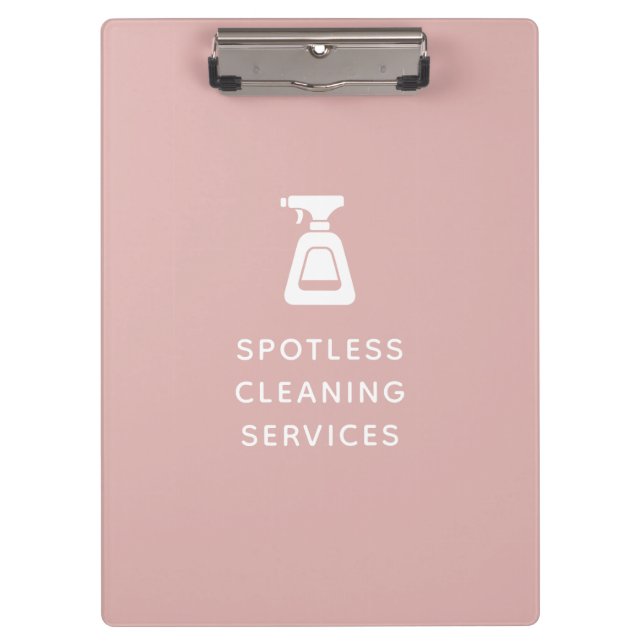 Carpeta De Pinza Limpieza Empresa Spray Botella Dusty Rosa (Anverso)