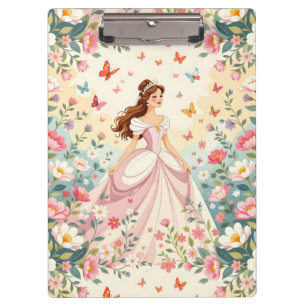Carpeta De Pinza Linda princesa con mariposas