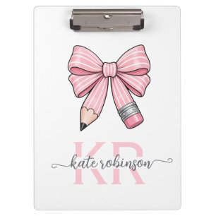 Carpeta De Pinza Lindo Arco de Lápiz Escolar Rosa Pastel
