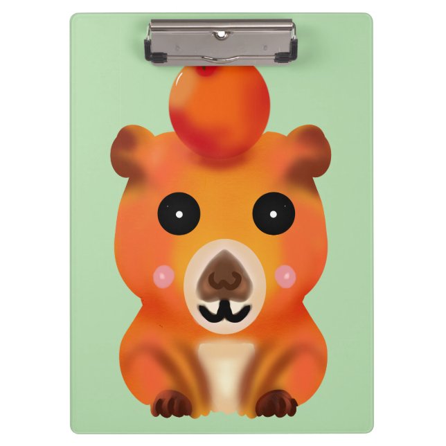 Carpeta De Pinza Lindo capybara difuso con naranja | Arte de animal (Anverso)