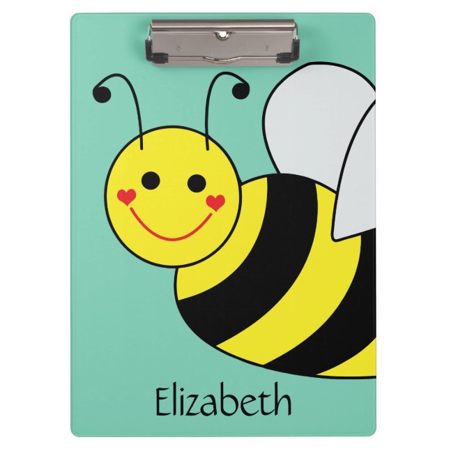Carpeta De Pinza Lindo manosee la abeja personalizada (Anverso)