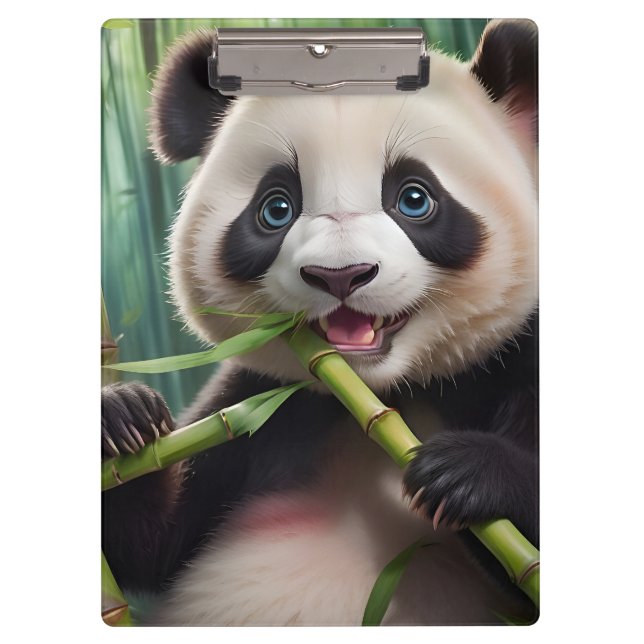 Carpeta De Pinza Lindo Panda Comiendo Bambú (Anverso)