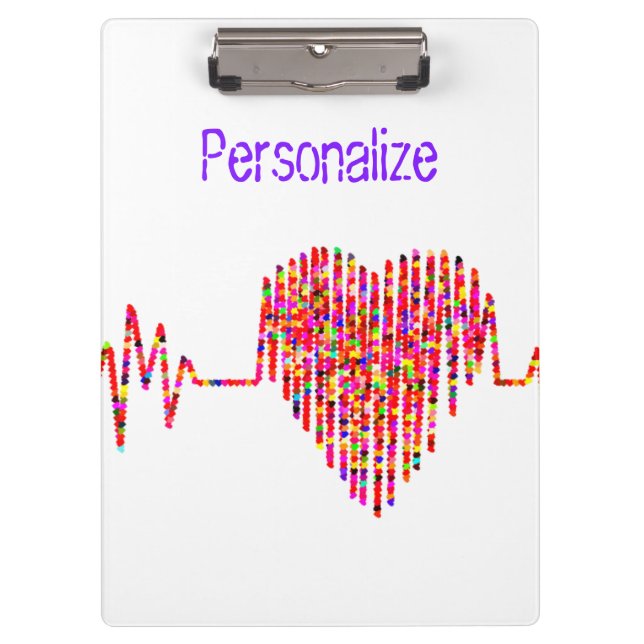 Carpeta De Pinza Línea de corazón de EKG rojo rojo (Anverso)