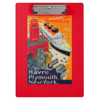Carpeta De Pinza Línea francesa poster del viaje, Havre a Plymouth,