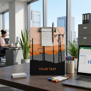Carpeta De Pinza Líneas de Energía del Atardecer Industrial Persona