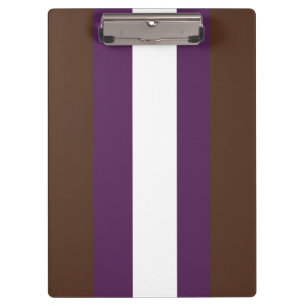 Carpeta De Pinza Líneas de rayas marrón, púrpura y blanca