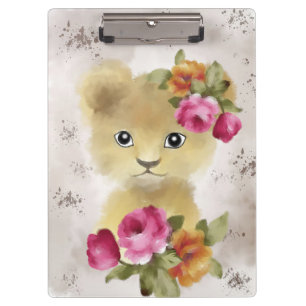 Carpeta De Pinza Lion Baby Lion Watercolor