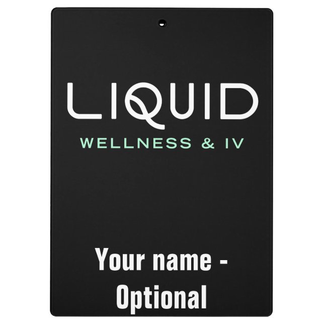 Carpeta De Pinza Liquid Wellness & IV Clipboard - Black (Reverso)