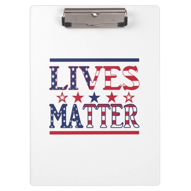 Carpeta De Pinza Lives Matter - Bandera estadounidense (Anverso)
