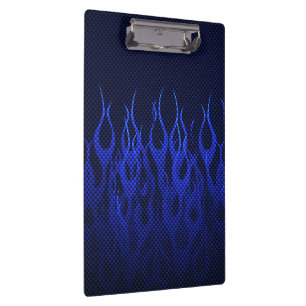 Carpeta De Pinza Llamas azules de las Carreras en la impresión de