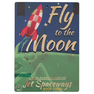 Carpeta De Pinza Llévame a la Luna cartel de viaje vintage
