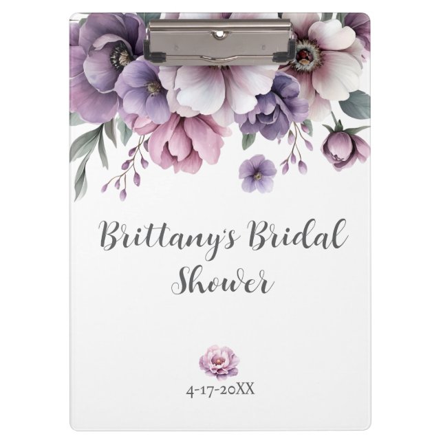 Carpeta De Pinza Lluvia de Regalos para la Novia Floral Acuarela La (Anverso)