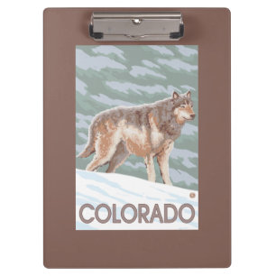 Carpeta De Pinza Lobo gris StandingColorado