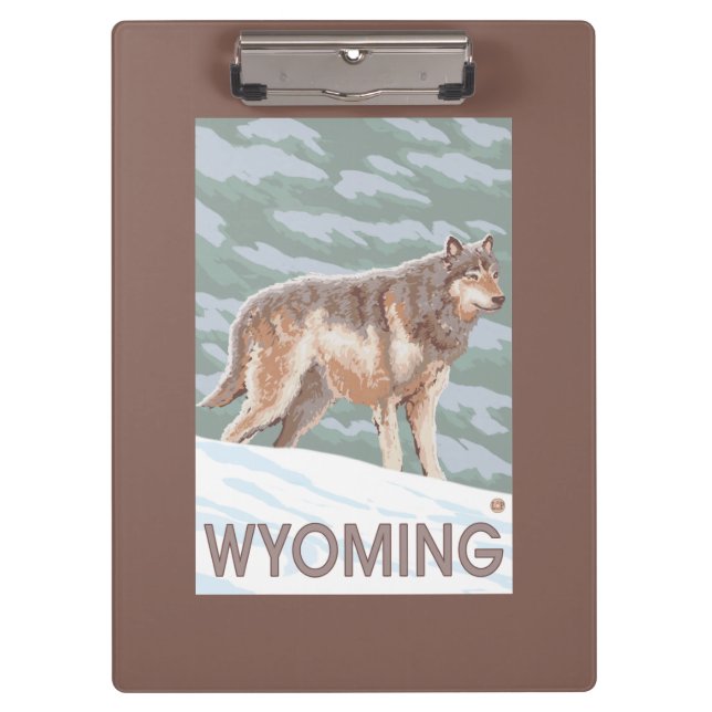 Carpeta De Pinza Lobo gris StandingWyoming (Anverso)