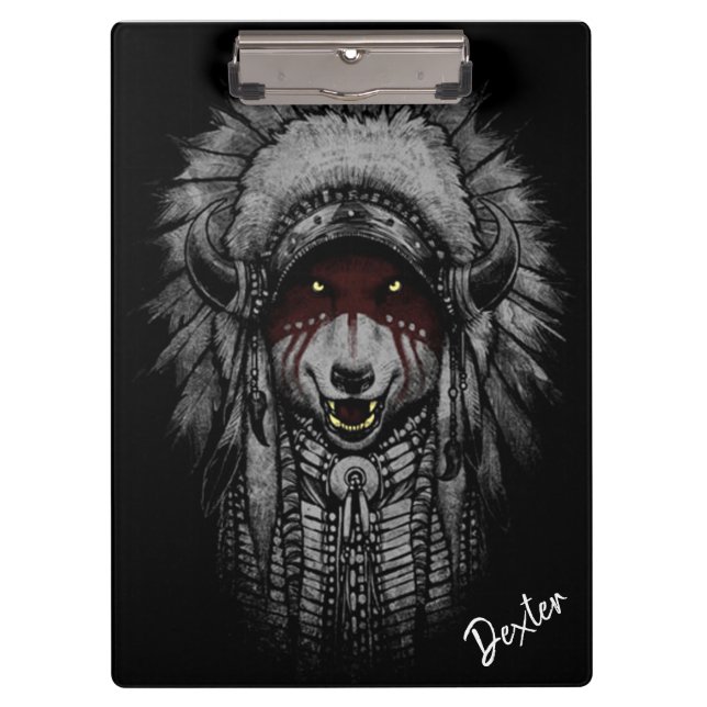 Carpeta De Pinza Lobo tribal (Anverso)