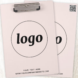 Carpeta De Pinza Logo con Text y QR Code Business