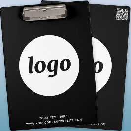 Carpeta De Pinza Logo con texto y código QR Negocio