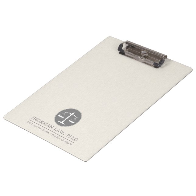 Carpeta De Pinza Logo de Beige Linen Grey Justice (Angular)