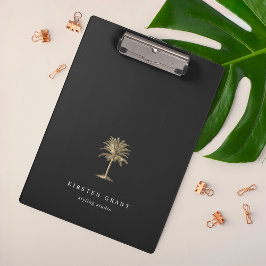 Carpeta De Pinza Logo de Faux Gold Palm Tree